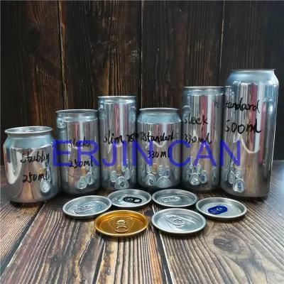 Erjin Slim Standard Sleek Stubby 150ml 180ml 185ml 187ml 250ml 12oz 355ml Empty Aluminum Can