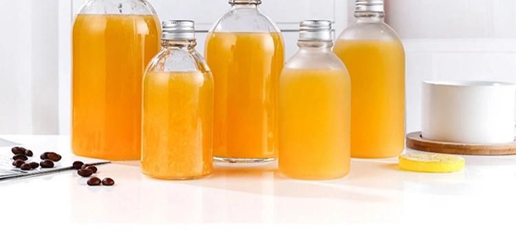 150ml 250ml 350ml 500ml Empty Clear Round Kombucha Juicy Glass Bottles Beverages with Aluminum Cap