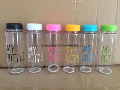 Eco-Friendly BPA Free 500ml Customized Logo Print Glass Drinking Water Bottle
