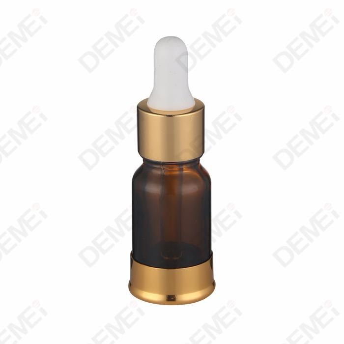 5ml 10ml 15ml 20ml 30ml Cosmetic Packaging Boston Round Shoulder Aluminum Bottom Glass Dropper Bottles with 18mm Ruber Pipette Dropper Cap