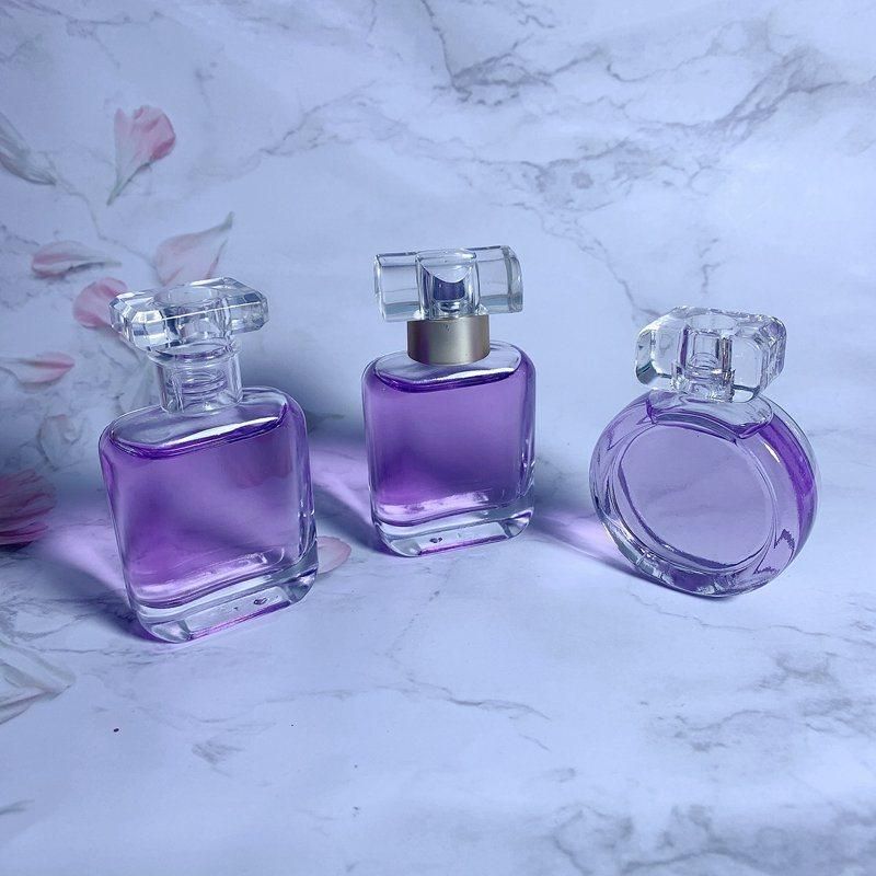 Wholesale Cosmetic Packaging Rectangle Empty Glass Perfume Bottle with Customized Color