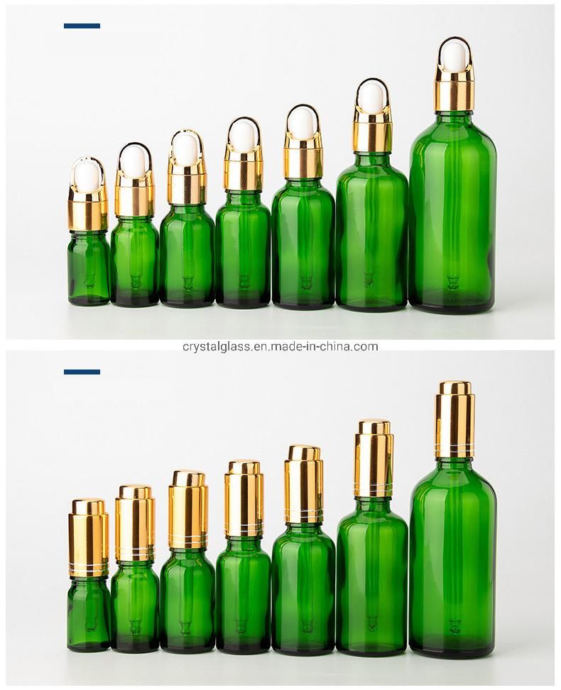 Green Color Essential Oil Bottle for Cosmetic Packaging