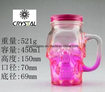 Skeleton Skull Mason Jar Glass Cups