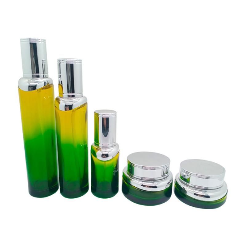 Colorful Luxury 30ml 40g 50ml 100ml Cosmetics Cream Bottle Jar Container Glass Jars and Bottles Set