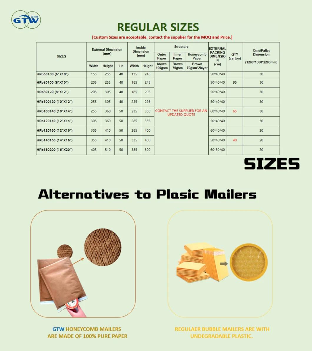 Low Moqs Available Tamper Resistant Biodegradable Bubble Mailer Honeycomb Padded