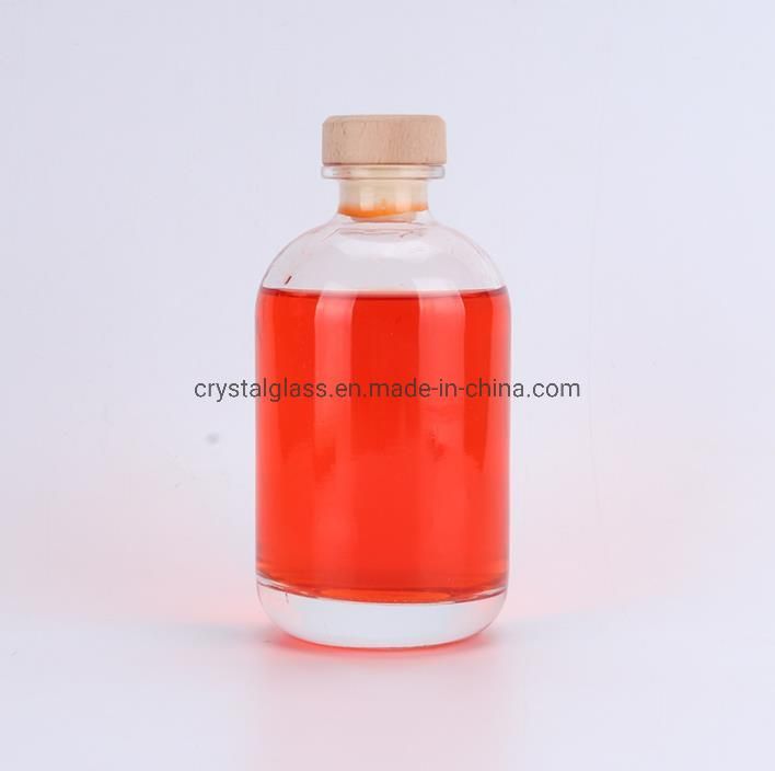 Round Style Frosted Glass Bottle for Alcohol Drinking Beverage Glass Bottle with Rubber 250ml