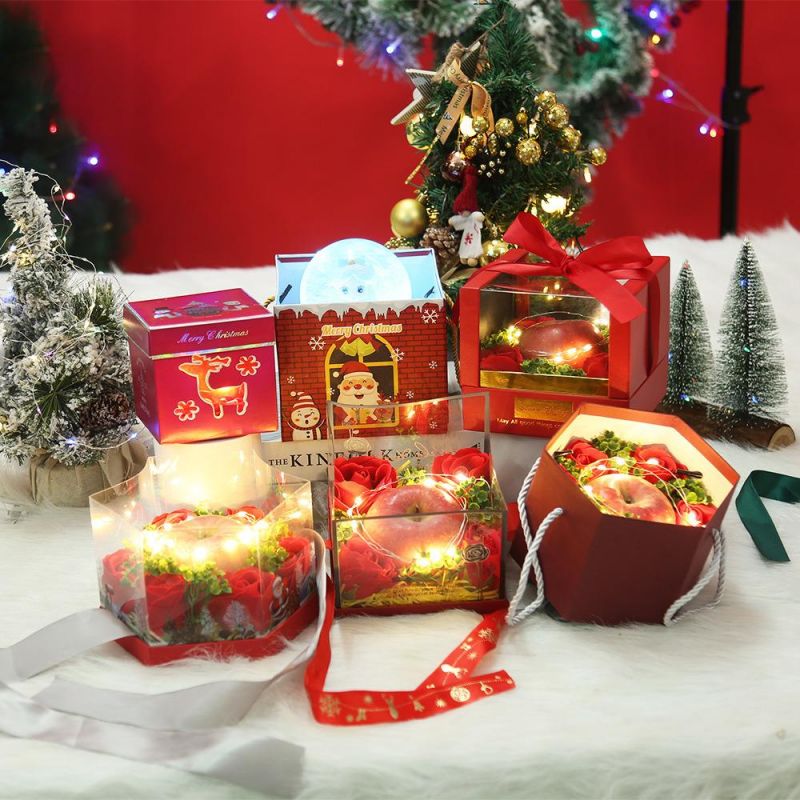 Christmas Apple Gift Box Christmas Candy Gift Package Decorations Package High Quality Christmas Candy Bar Package Scarf Candle Christmas Box