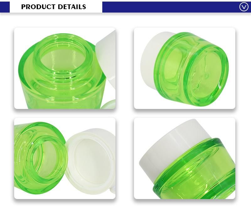 Hot Selling Transparent Blue Green 50ml Pet Plastic Jars for Cream