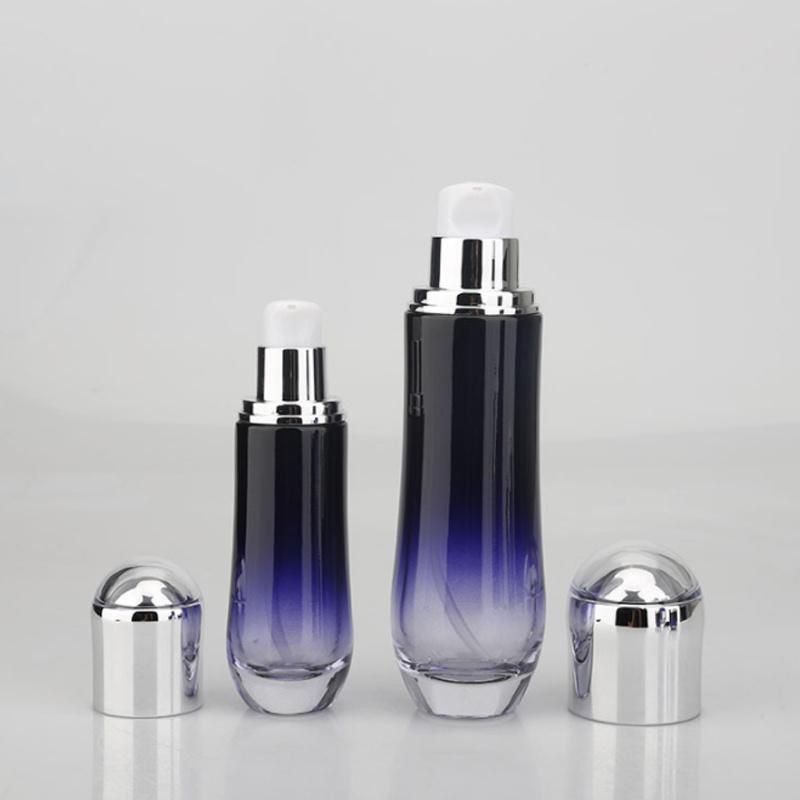 30g 50g 40ml 100ml 120ml Luxury Clear Gradient Cosmetics Bottle Skincare Glass Jars and Bottles Sets