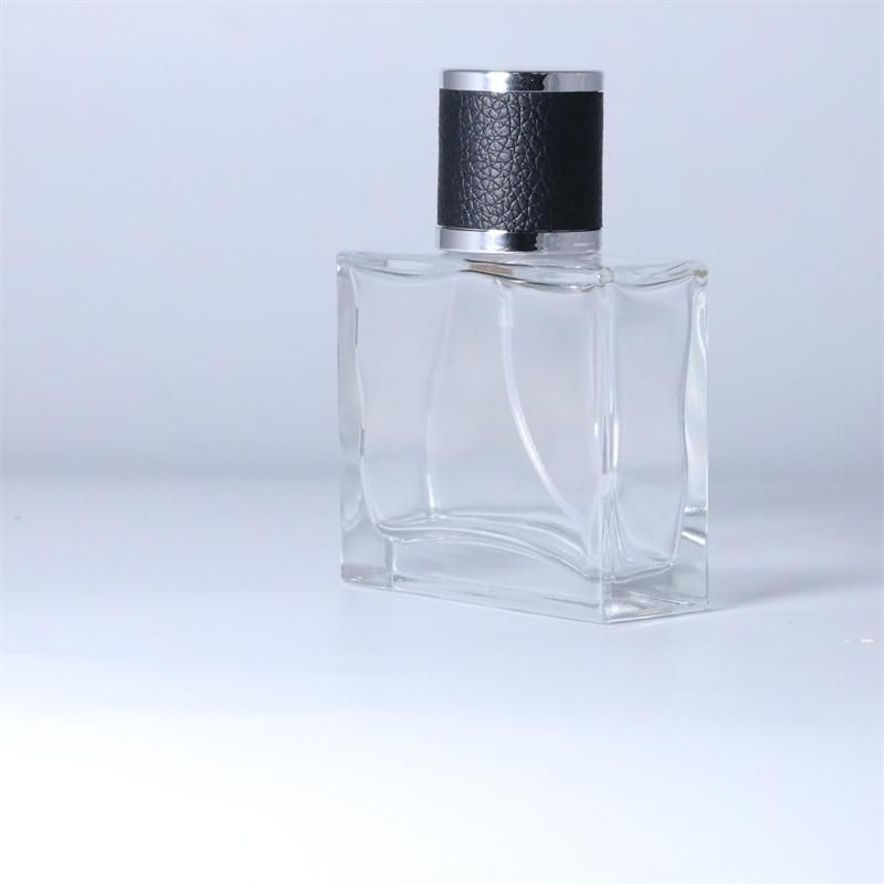 Unique Black Cap Glass Perfume Bottle with Custom Logo for Men