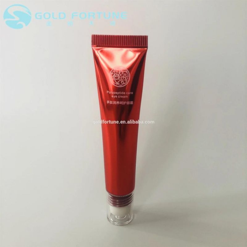 20ml Red Massage Cream Refillable Tube with Stainless Roller Ball
