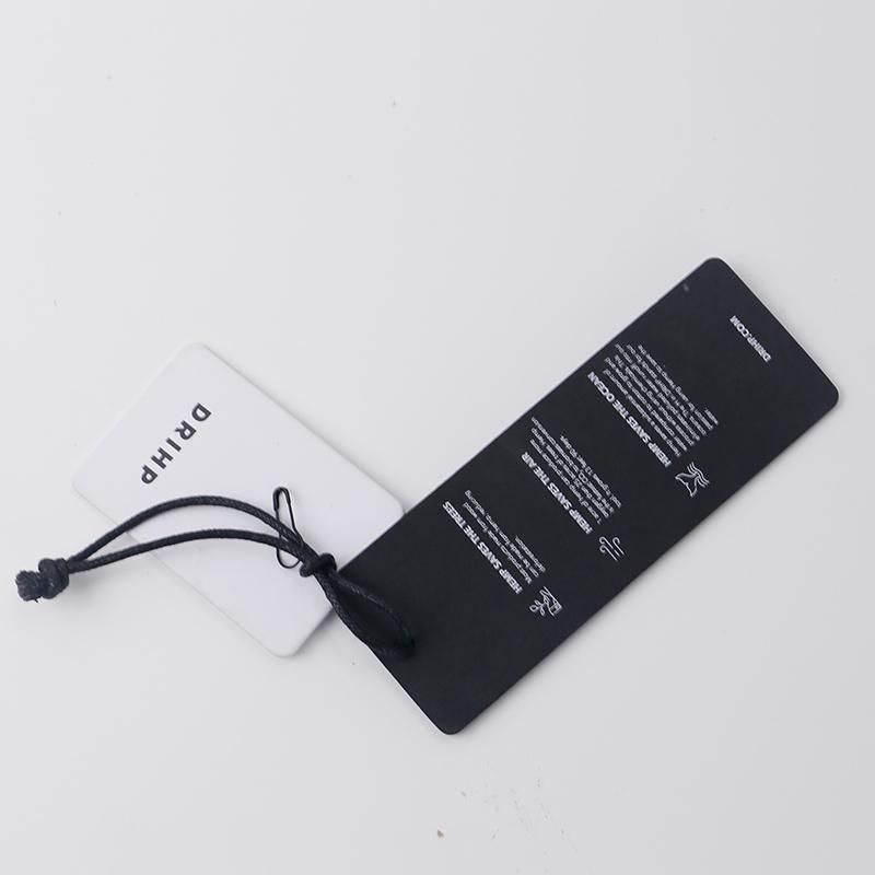 1mm 2mm Thickness Paper Black White Custom Hang Tag