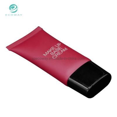 Portable Packaging Flat Screw Cap and Tube Body Matte Text Silk-Printed Red Tip Bb and Cc Cream Tube