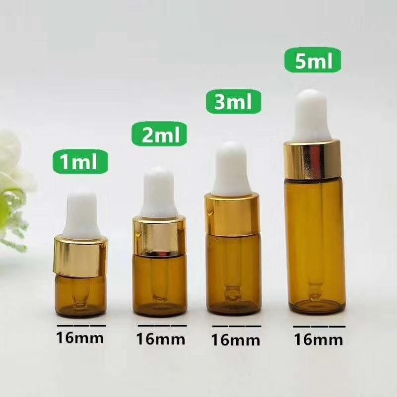 Ds020  Hot Selling   Clear Amber Blue Round Essential Oil Glass Bottle Have Stock