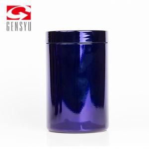 63mm/380ml Chrome Blue Plastic Bottle