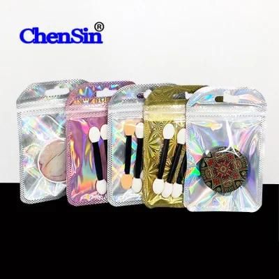 Nail Decorator Clear Zipper Plastic Pouch Laser Holographic Ziplock Bag