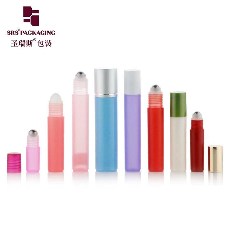 SRS Packaging China Manufacturer High Quality Cosmetic Clear Amber Essential Oil Perfume Bottle & Plastic Eye Serum Steel Roller/Roll On Glass Vial No Leakage