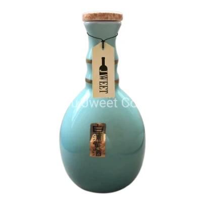 500ml Unique Decal Printing Oil Bottle Ceramic Olive Oil Bottle