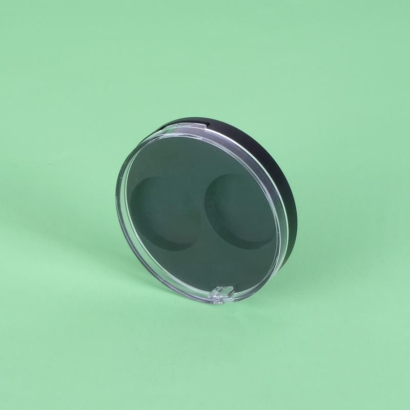 Wholesale Round Shape Elegant Black 2hole Eyeshadow Case Eyeshadow Palette Eyeshadow Container