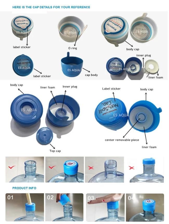 18.9L 19L 20L 5 Gallon PE Plastic Water Bottle Jar Caps for Drink 20 Litres Cap