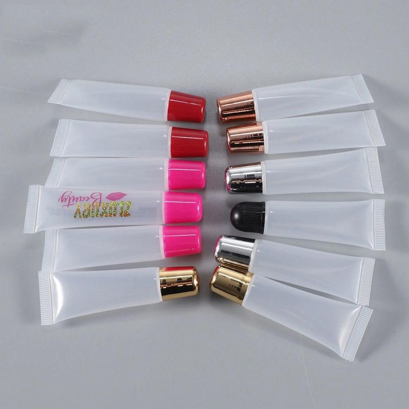 Squeeze Tube for Lip Gloss with Gold Silver Top Cap