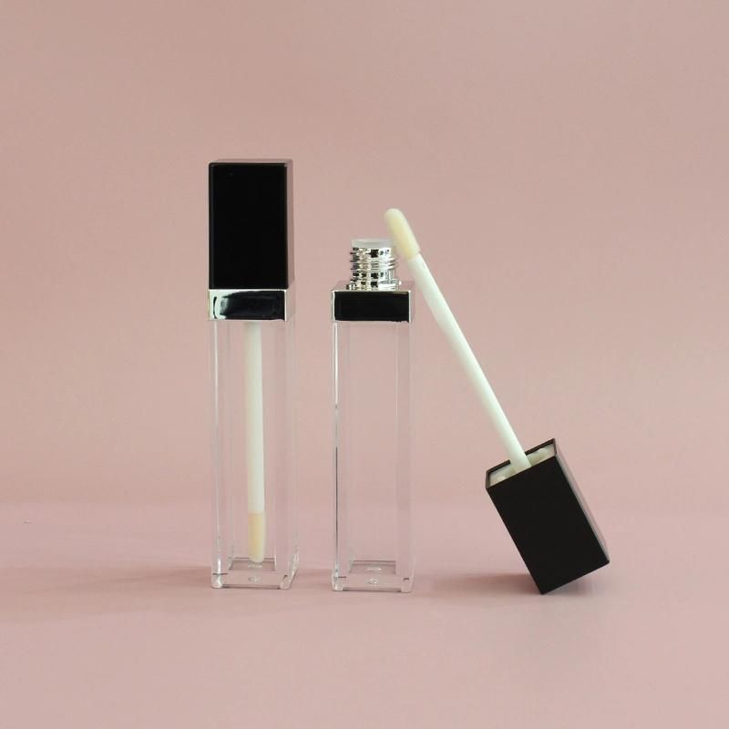 9.5ml Black Square Lipgloss Tubes Custom Lip Gloss Container Tube