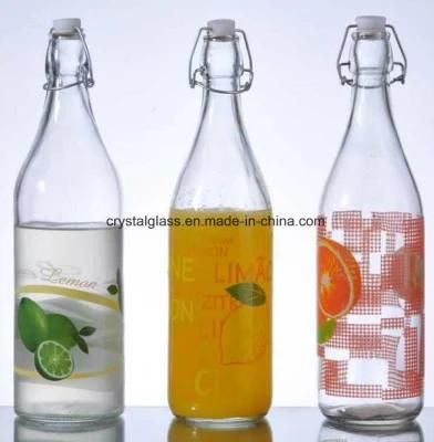 10oz 16oz Transparent Glass Custom Logo Water Bottles with Portable Lid