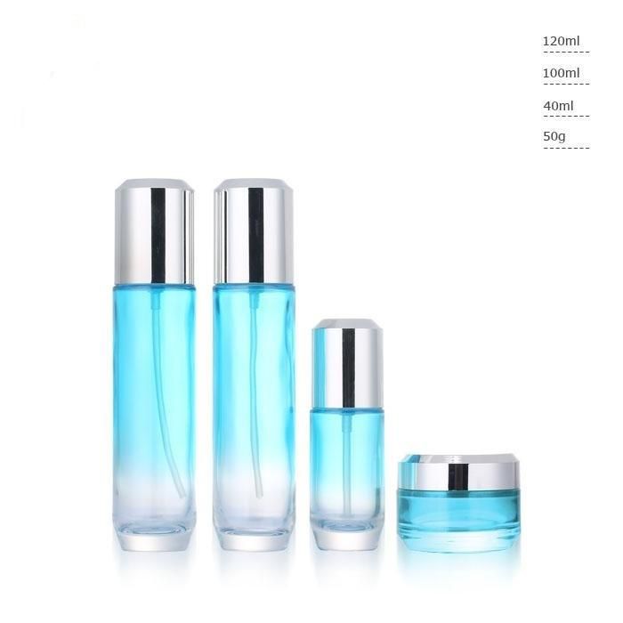 Ll11 Beautifully Packaged Luxury Ceramic Blue Cream Cosmetic Bottle Have Stock