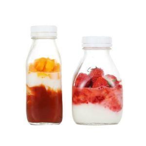 China Made Customized Tableware 1000ml Portable Milk Glass Bottles with Plastic Lids