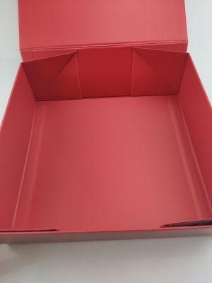 Red Folding Magnetic Logo Custom Packaging Closure Hardness Rigid Gift High Quality Box