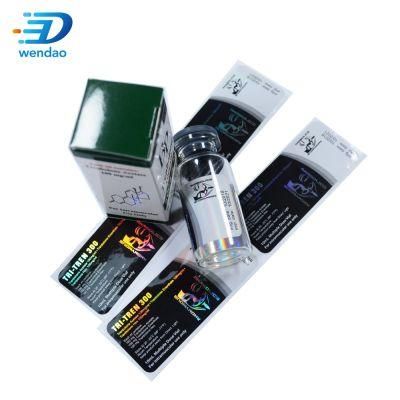 Custom Laser 10ml Hologram Steroid Vial Labels and Boxes for Steroid Bottle Packaging