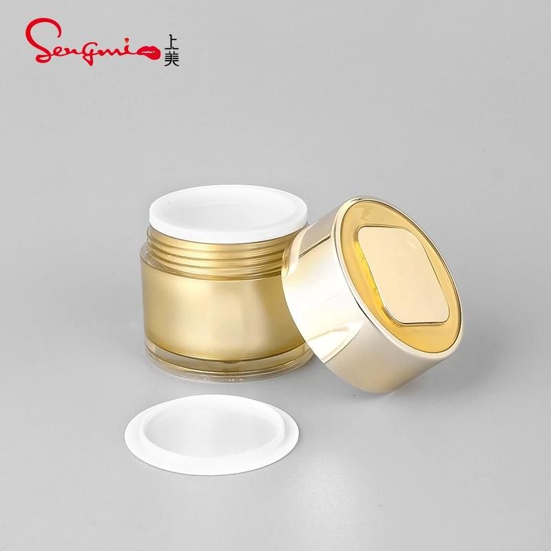 15g Custom Logo Skin Care Luxury Containers Cream Container Acrylic Pot Gold