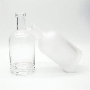 Super Flint Round Liquor Bottle Glass for Vodka Frosted Liquor Bottle