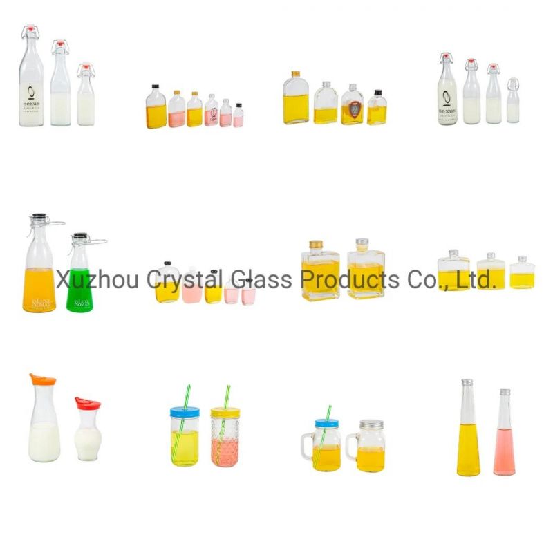 250ml Round Empty Juice Beverage Milk Glass Bottle with Metal Cap