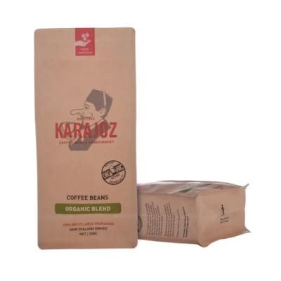 Flat Bottom Kraft Paper Coffee Bean /Food/Tea Leaf /Bread Packaging Bag with Zipper