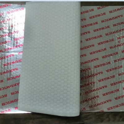 Custom Hamburger Aluminium Foil Coated with Wax Paper for Food Pack