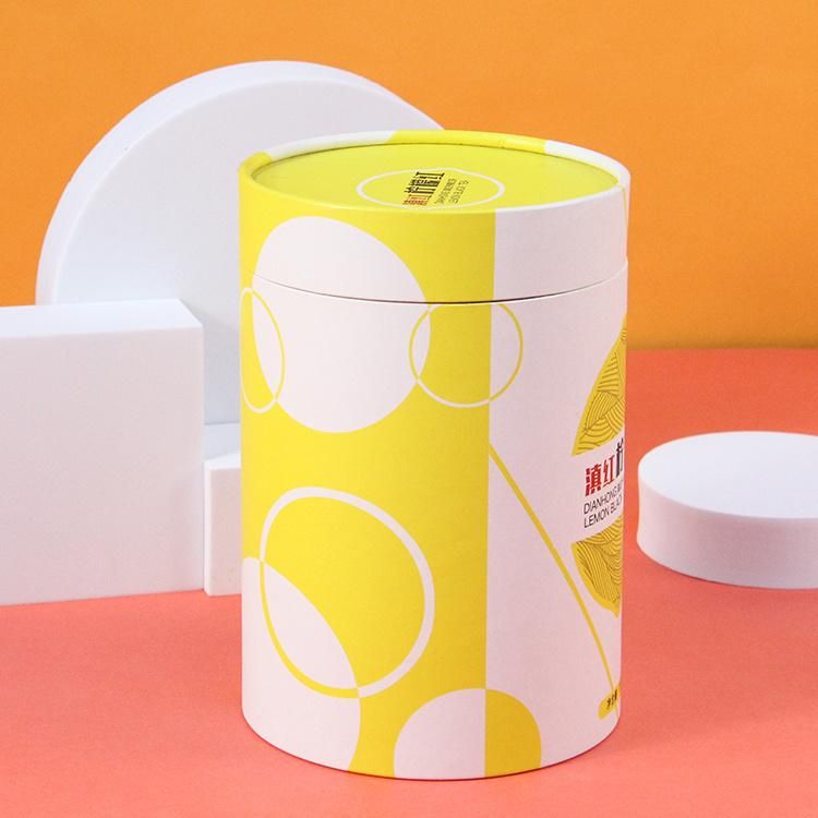 Firstsail Hot Selling Printed Cardboard Container Loose Red Tea Packaging Food Coffee Chocolate Cookie Round Paper Tube