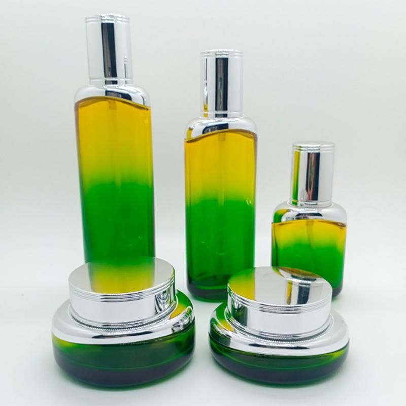 Colorful Luxury 30ml 40g 50ml 100ml Cosmetics Cream Bottle Jar Container Glass Jars and Bottles Set