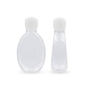 300ml PETG Transparent Cosmetic Packaging Oval Shape Cap Lotion Bottle