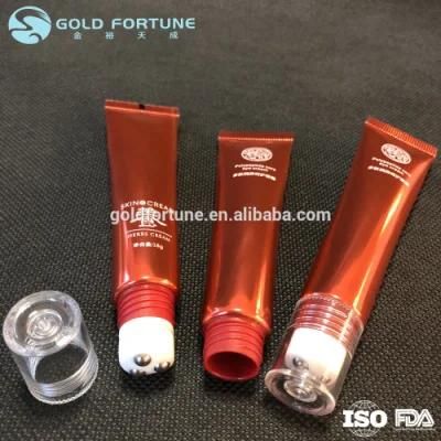 20ml Red Massage Cream Refillable Tube with Stainless Roller Ball