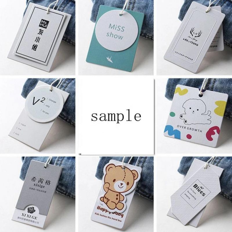 Wholesale Hang Tags Printing Different Styles Paper Cards Custom Garment Swing Hangtag