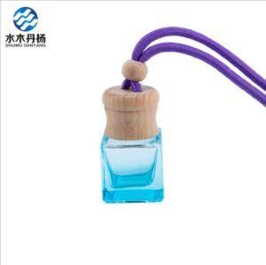 5ml Square Wood Cap Hanging Car Perfume Bottle for Air Freshener