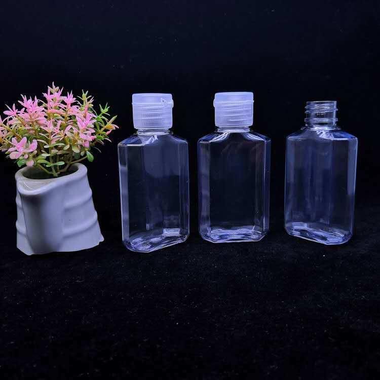 30ml 60ml 100ml Clear Pet Bottle with White Screw Cap for Hand Sanitizer Gel Packaging