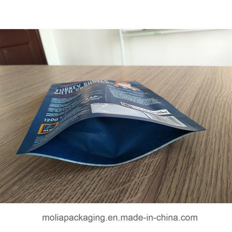 Plastic Packaging Bags/Custom Printing Stand up Pouch with Zipper/Tear Notches and Clear Windows 120g for Pets Food