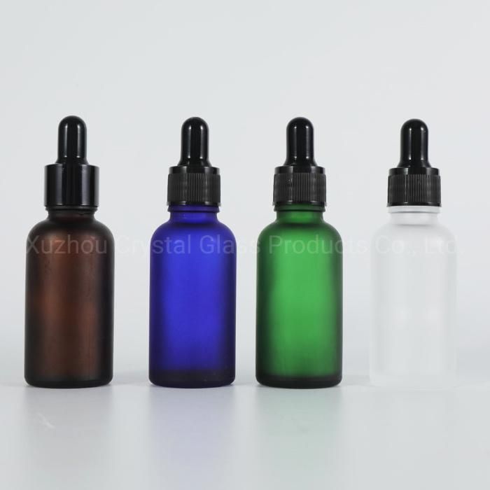 20ml 30ml Frosted Amber Green Blue White Color Essential Oil Glass Bottle with Dropper