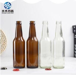 330ml Stock Amber Wine Glass Bottle Soda Water Bottle with Crown Cap