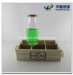 300ml 10oz Square Milk Glass Bottle with Cap