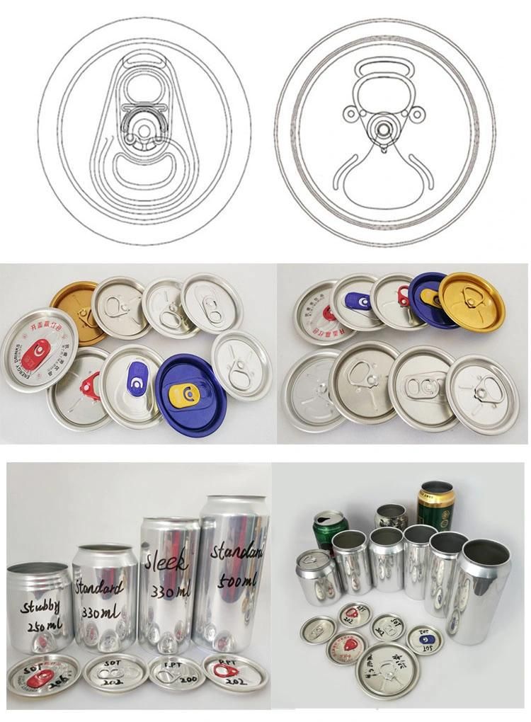 500ml Aluminum Beverage Can Lid Top Ends 202 52mm