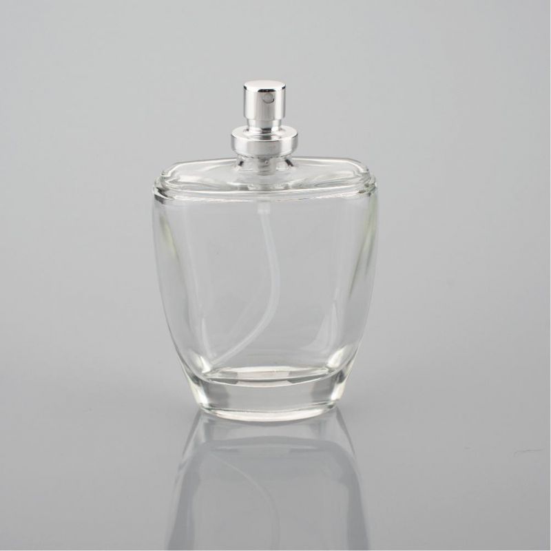 Clear Square Cologne Perfume Pump Glass Bottle for Men