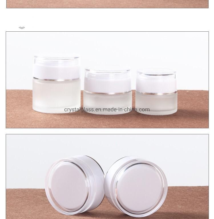 Empty Cosmetic Jar Set Wih White Caps